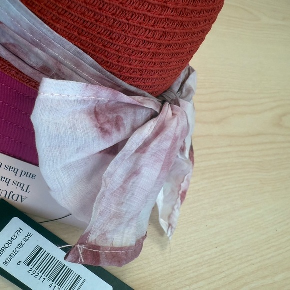 Badgley Mischka Vibrant Red and Pink Hat - Picture 6 of 14